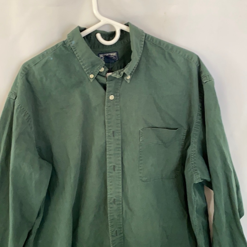 Polo Jeans Company Ralph Lauren Green Buttoned Down Dress Shirt Size XL